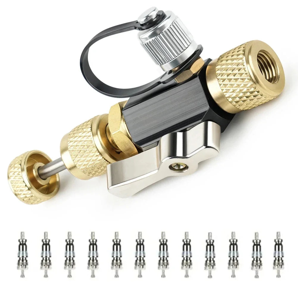 Car Vacuum-Rated Valve Core Removal Tool Black 1/4" X 5/16" Compatible With R410A  Quick Valve Core Remover Installer Tool