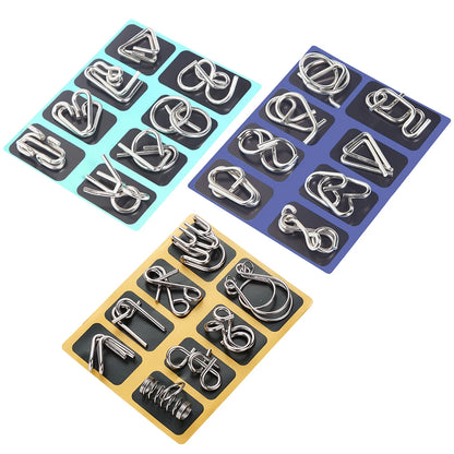 NEW Set of 24PCS Metal Wire Puzzle Toys IQ Test Puzzle Unlock Toys Brain Teasers