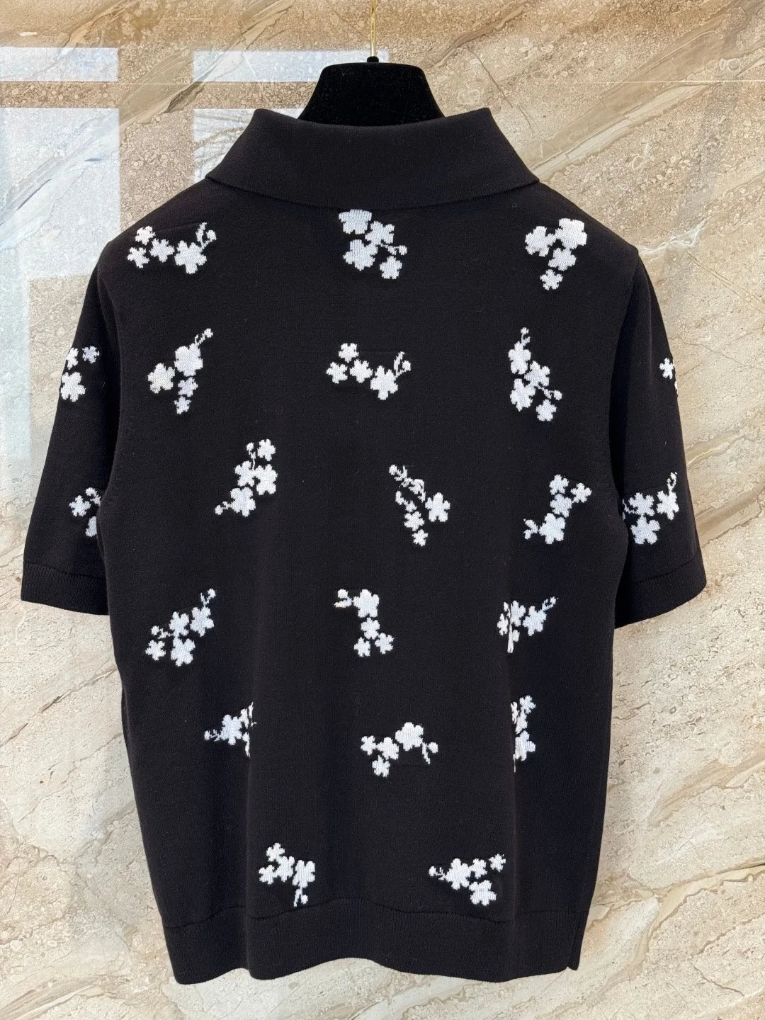 2026 New Arrival Women's Polo Shirt Chic Embroidered Floral Print Short Sleeve Casual Slim Fit Cotton Polo T-shirt