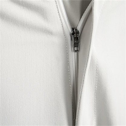 AIOPESON Spring Fit Slim Men’s Formal Pants Solid Color Zipper Pocket Business Casual Wrinkle Resistant Daily Trousers