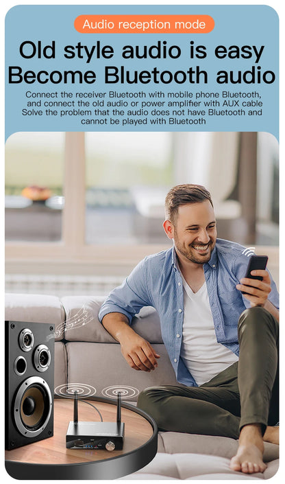 6 IN 1 DAC Bluetooth 5.3 Receiver Transmitter Optical Coaxial AUX RCA USB TF Wireless Audio Adapter Digital to Analog Converter