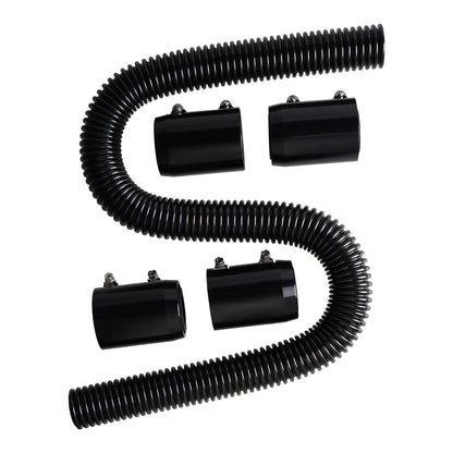 Universal 24" 36" 48" Car Engine Cooling Stainless Steel Radiator Hose Kit and Stainless Steel With Chrome-Plated Cap Clamp
