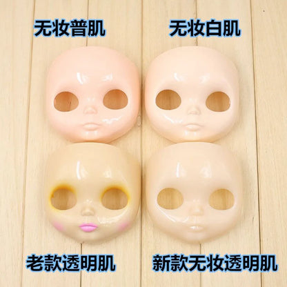 1/6 DBS Blyth Doll Face Without Makeup Faceplate Backplate Screws for DIY Makeup Newbie Practice Custom Doll Toys Accessories