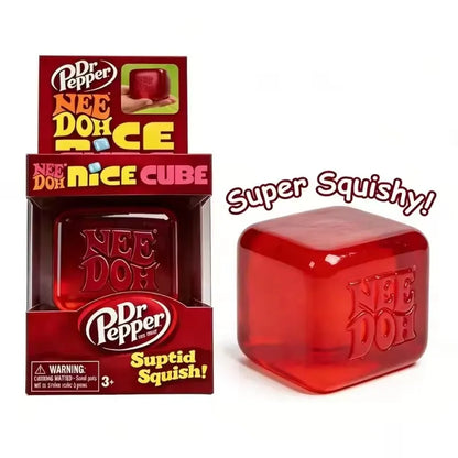 Dr Pepper Slow Rebound Squishy Fidget Toy Schylling Nice Cube Squeeze Sensory Stress Relief Anti-Anxiety for Kids Adults ADHD
