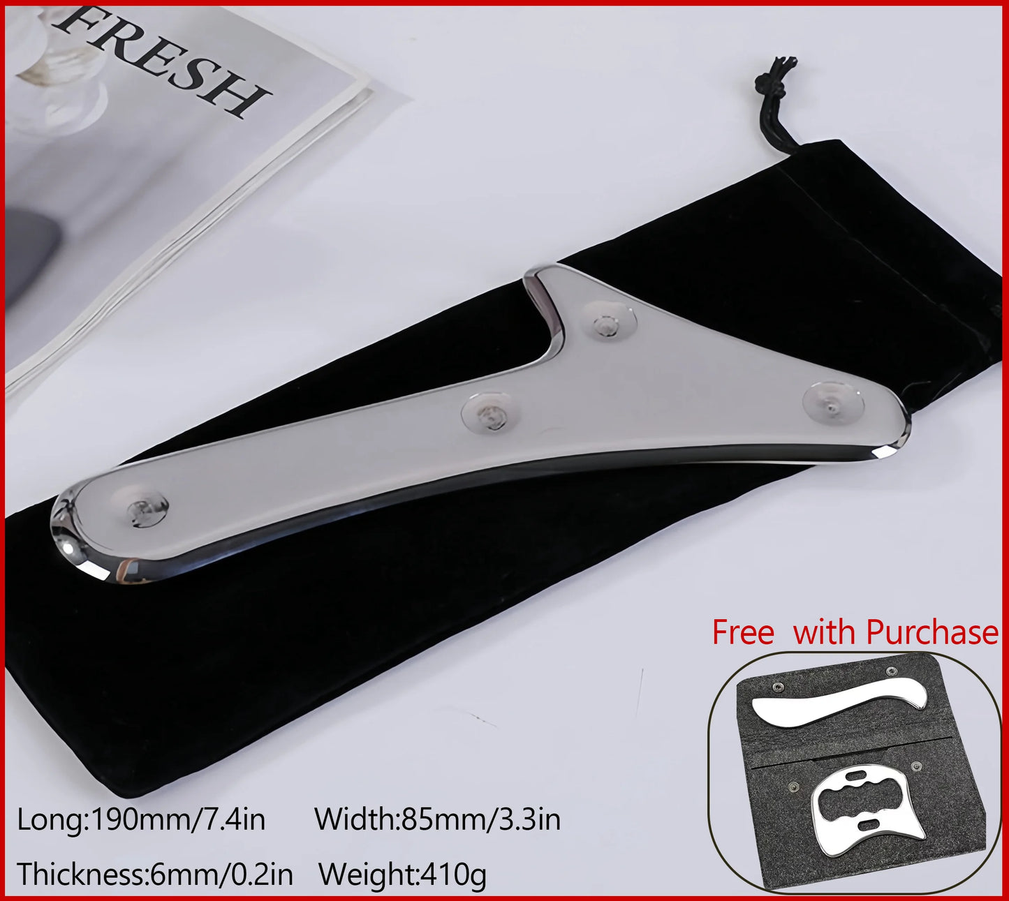 Stainless Steel Gua Sha Massage Tools Muscle Scraper Tool,Graston Tool Set for myofascial Release,Scar Tissue Massager for Back