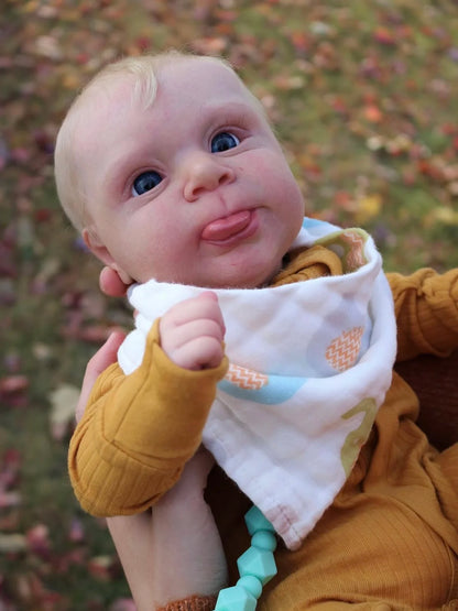 Cokela 19inch/48cm Real baby doll Real Soft Touch Baby Realistic Silicone Reborn Baby Doll With Hand-Drawing Hair