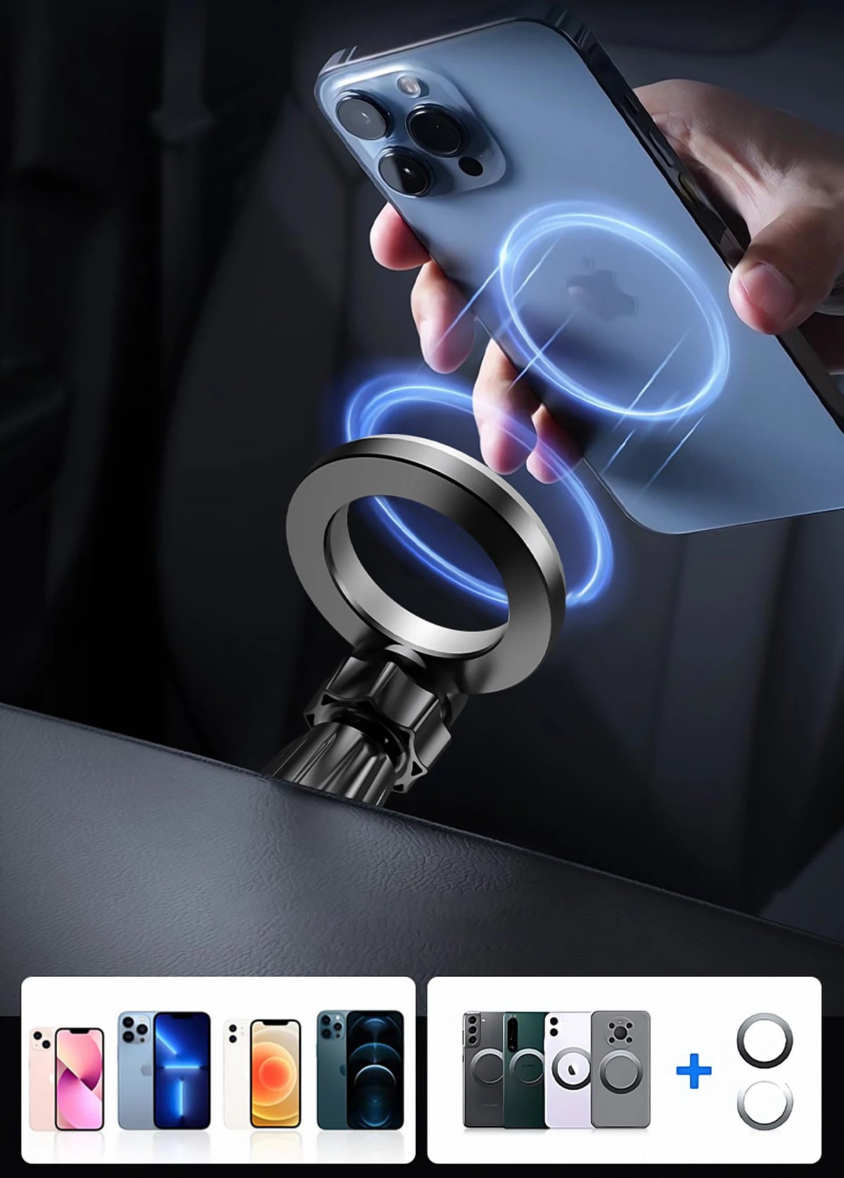 For Volvo EX30 2024 2025 Special Magnetic Phone Holder Screen Border Fixed Adjustable Metal Phone Holder RHD LHD Accessories