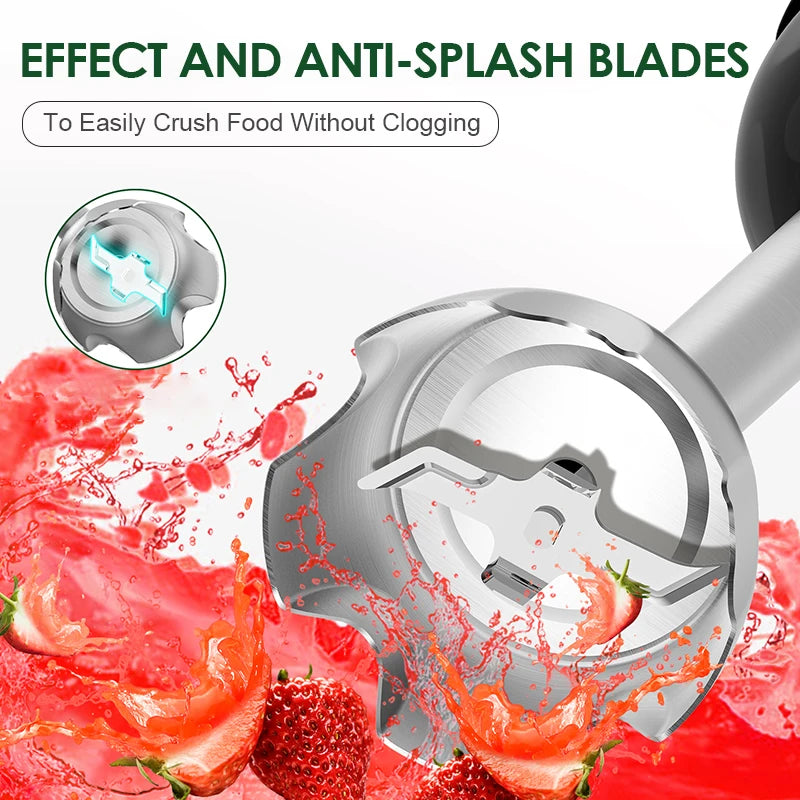 Wancle 5 in 1 Immersion Hand Blender 1000W Electric Mixer Portátil Elétrico for Kitchen Smoothies Egg Whisk Food Processor