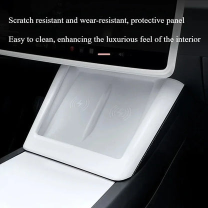 For Tesla Model Y Juniper 2025 White Interior Accessories Center Control Armrest Box Organizer Storage Box Cup Holder New Model3