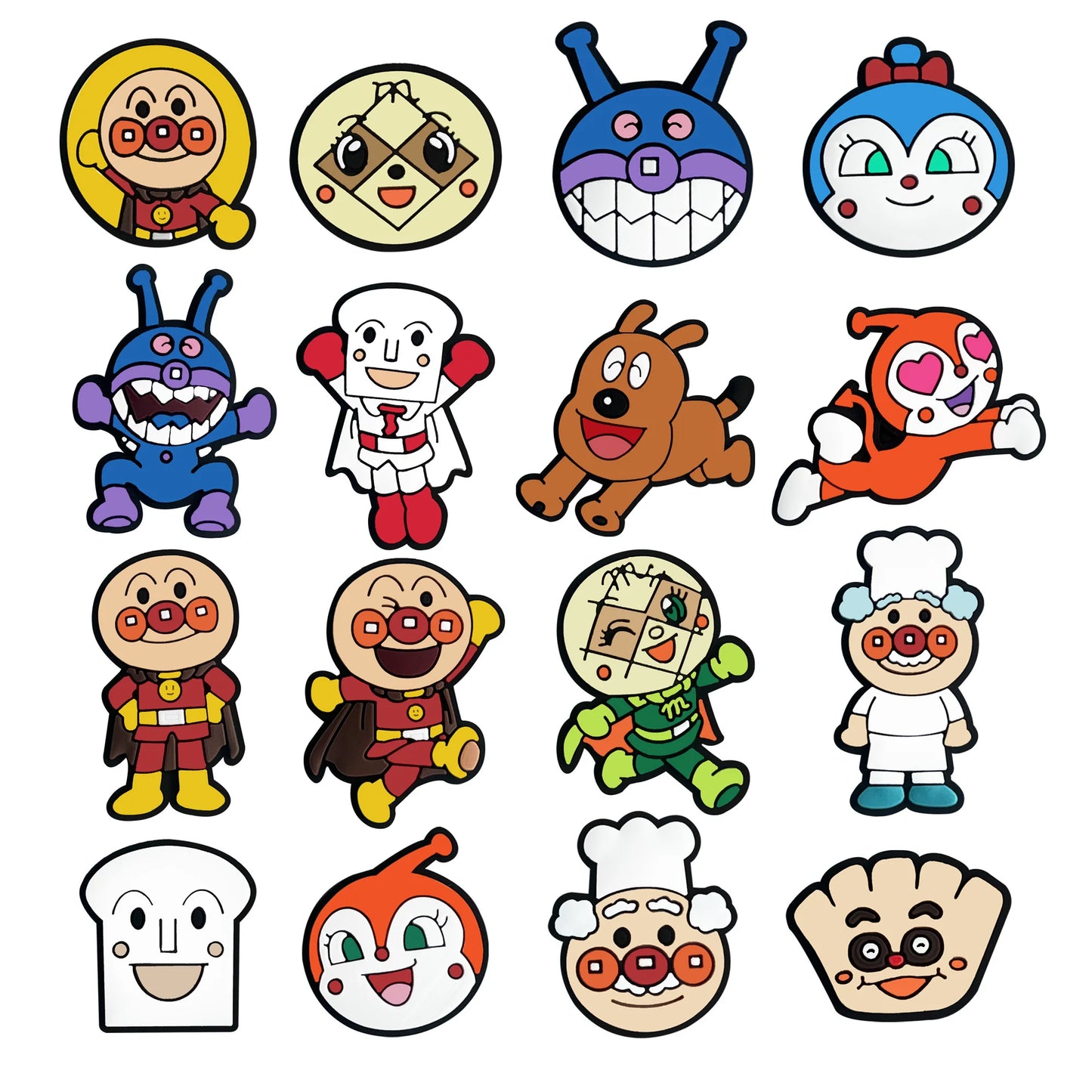 16-100pcs Anpanman Cartoon Shoe Charms PVC DIY Shoes Decoration Bracelet Wristband Sandal shoe Accessories Buckle for Kids Gifts