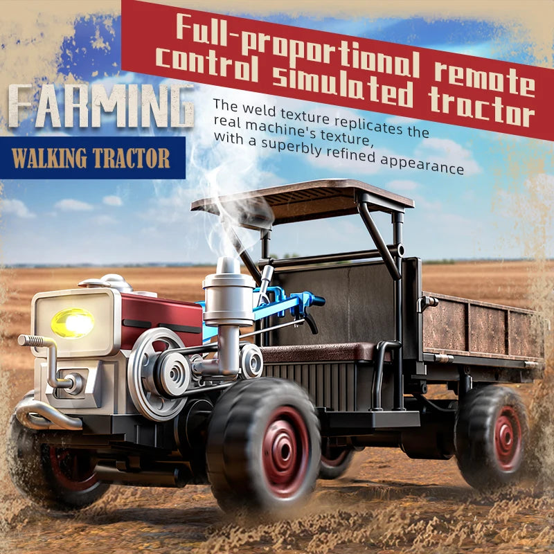 JHD For JJRC New Handheld Tractor C8836 Fully Proportional 4WD Simulation Tractor C8836 RC Toy Car With More Battery