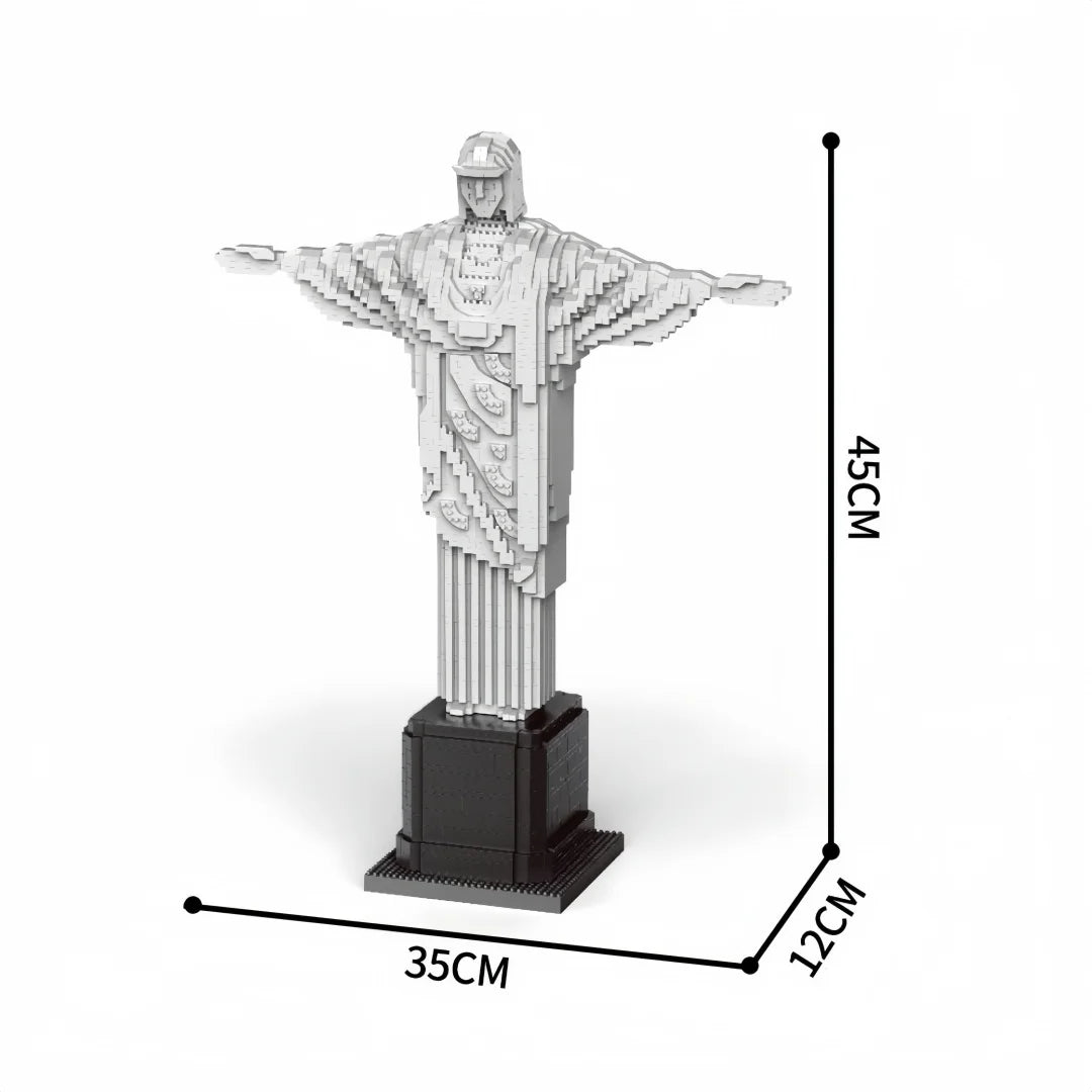 KNEW BUILT 2787Pcs 45cm Christ the Redeemer Model: Epic Brazil Landmark Micro Blocks, World Architecture DIY Set, Sacred Gift