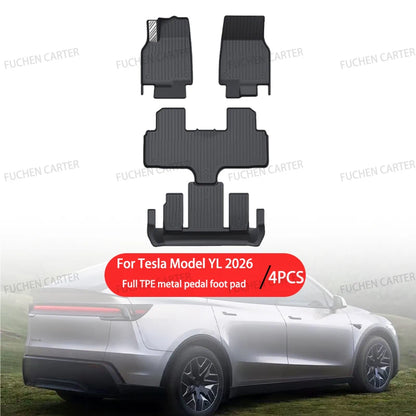 For Tesla NEW Model YL Launch 2026+ Car Floor Mats Car Four Seasons Waterproof Non-slip Floor Mat TPE Special Car Accessories