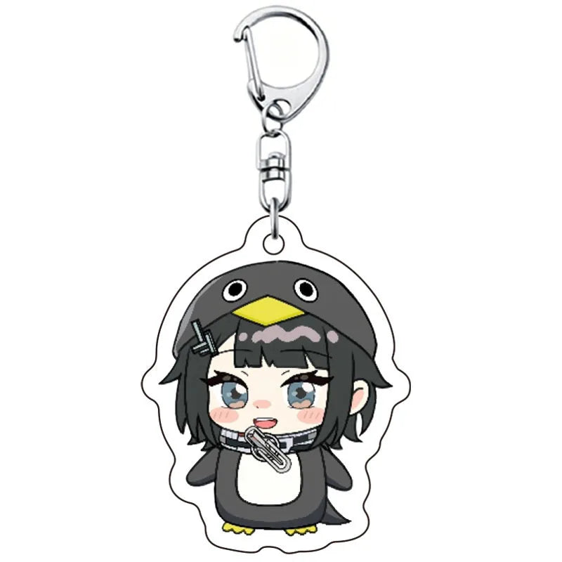 Gugugaga Penguin Keychains Anti-stress Keycap Keychains Cute Penguin Girl Keyrings Bag Charms Gifts 키캡