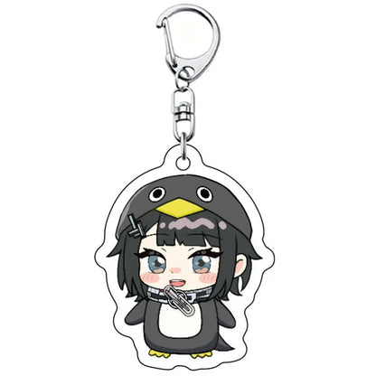 Gugugaga Penguin Keychains Anti-stress Keycap Keychains Cute Penguin Girl Keyrings Bag Charms Gifts 키캡