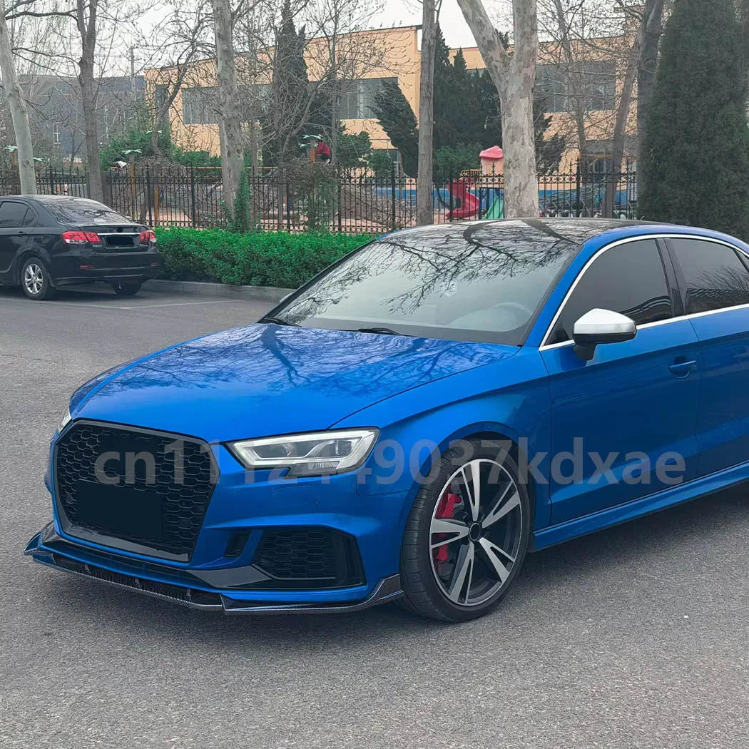 For 2017-2022 Audi RS3 8V Body Kit Accessories Front Bumper Spoiler Lip Lower Splitter Chin Protector Guard