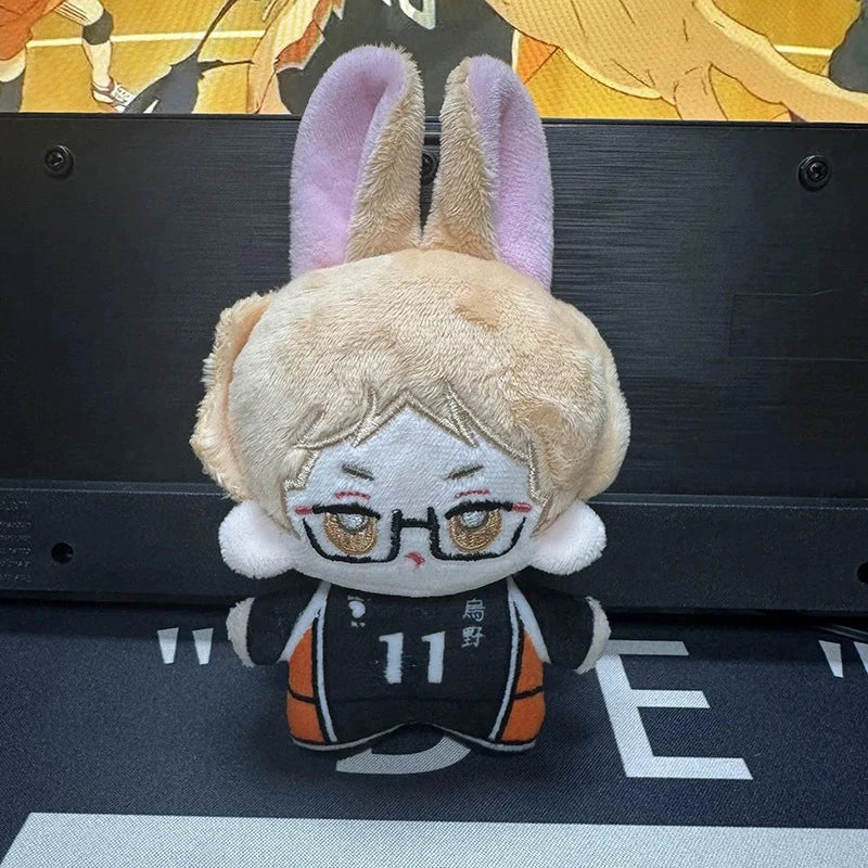 10cm Anime Action Figures Haikyuu Plush Toy Hinata Shoyo Keychain Tobio Kageyama Yu Nishinoya Bag Pendant Volleyball Fans Doll