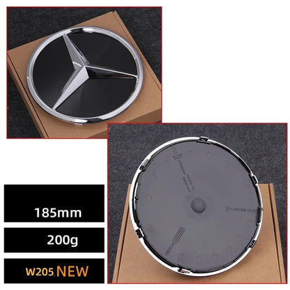 Car Front Grille Emblem Star Badge  Logo Chrome black Silver 3D Mirror Mercedes Benz Amg W205 W204 W253 W213 W206 W166 gle glc