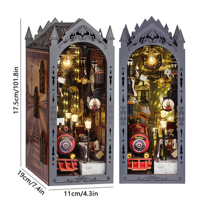 DIY Book Nook Kits 3D Puzzles Wooden Bookshelf Miniature Building Kits Home Decor Creative Dollhouses For Adults Xmas Gifts