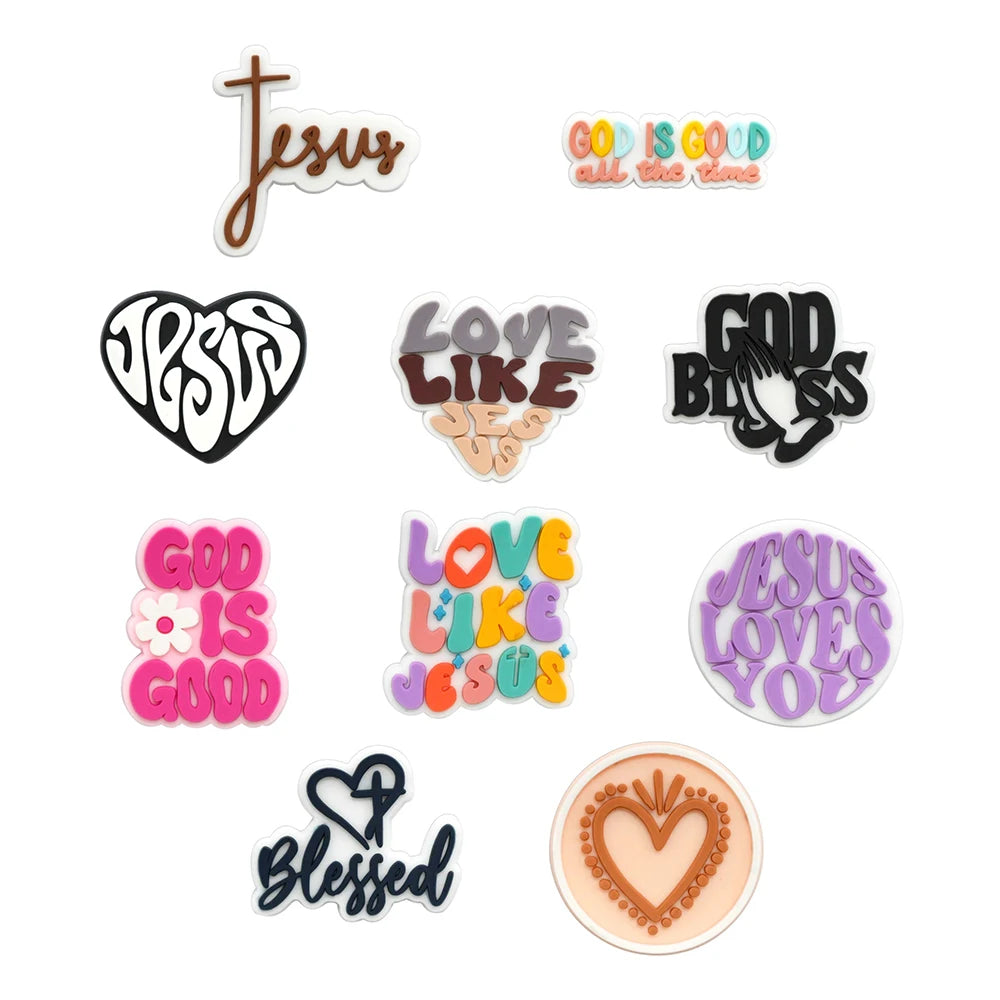10-93PCS  God Jesu Shoes Charms DIY PVC Shoe Bag Accessories For religious belief Pendant Decoration Adult Kids  Gifts