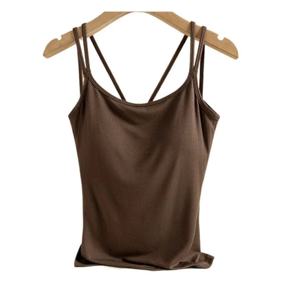 For 40-100kg Modal Camisole Top Plus Size with Chest Pad Integrated Suspenders Vest for Women Base Underwear Tank Top