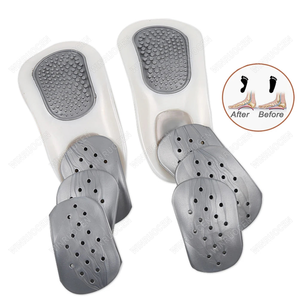 Half arch support orthopedic Insole Flat Foot correct 3/4 length orthotic Insoles insert shoe pad men women massage foot care