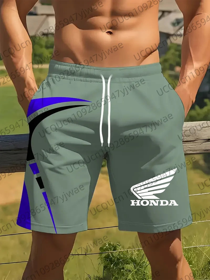 Honda 26 Trendy Fashion Shorts, Sports Motorcycle Riding Shorts, Quick-Dry Breathable Athletic Shorts
