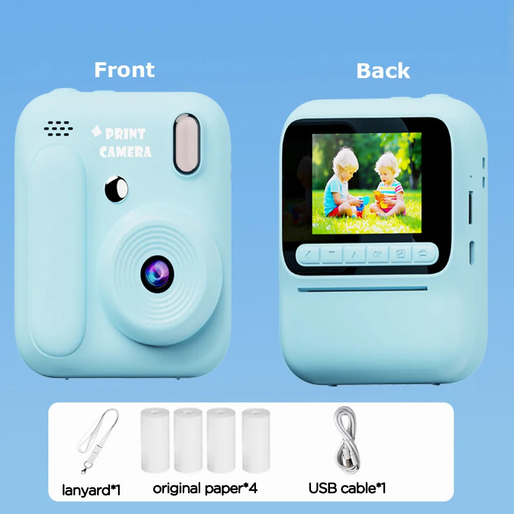 Kids Instant Camera Color Printing Camera 32GB 1080P Thermal Print Toys Camera Print Photo Video Games Music Children Gift