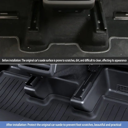 For Tesla Model Y Juniper 2025 2026 TPE Under Seat Corner Guard Seat Slide Rails Protector Cover Anti-Kick Flocking Accessories