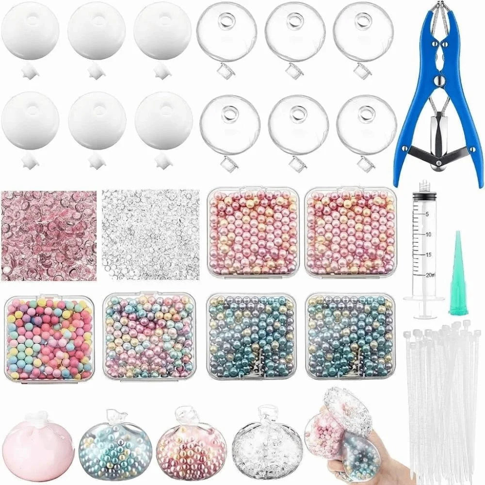 Home Craft TPR DIY Ball Shell Kit Round Refillable Squishy Ball Making Kit Transparent Soft Stress Ball Kit Kids Craft Projects