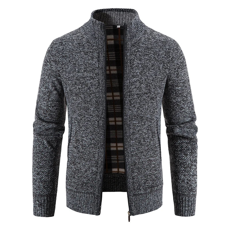Men Sweater Jacket Winter Autumn Cold Coat Fleece Zipper Cardigan Soft Jumpers Turtleneck Warm Y2K High Quality Outerwear