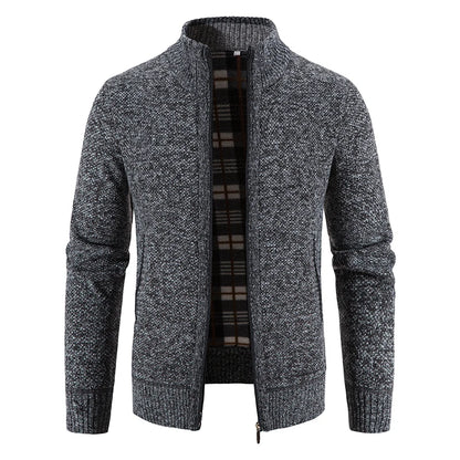 Men Sweater Jacket Winter Autumn Cold Coat Fleece Zipper Cardigan Soft Jumpers Turtleneck Warm Y2K High Quality Outerwear