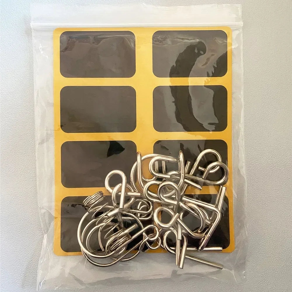 Metal Montessori Puzzle Wire 8Pcs/Set IQ Mind Brain Teaser Puzzles Children Adults Interactive Game Reliever Educational Toys