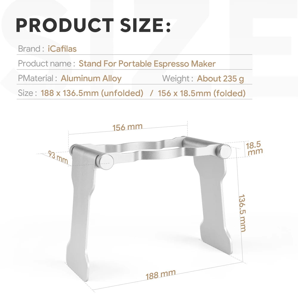Foldable Coffee Drip Holder Aluminum Alloy Support Stand For Wireless Electric Portable Espresso Coffee Machine Accessories