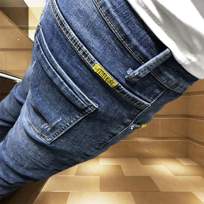 Wholesale 2022 Fashion Casual Students Social Spirit Guy Personality Skinny Jeans Men Trendy Men's Brand Slim Feet Pants Tights