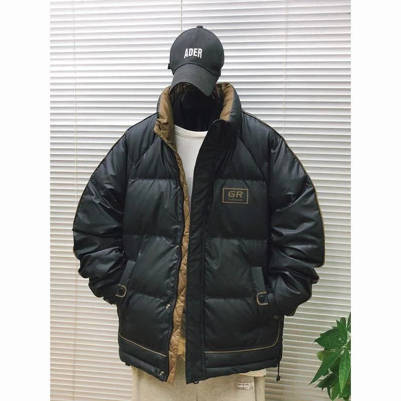 New 2026 Men's down Jacket Thickened Stand Collar Fashionable Warm Youthful Outerwear Standard Fit Long Sleeve Zipper Closure