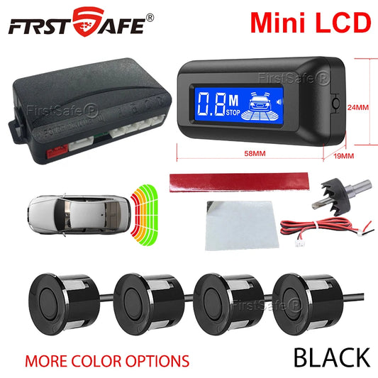 FirstSafe Factory Car Parking Sensor Kit Mini LCD Display With 22mm 4 Sensors Radar Detector System Universal All Car