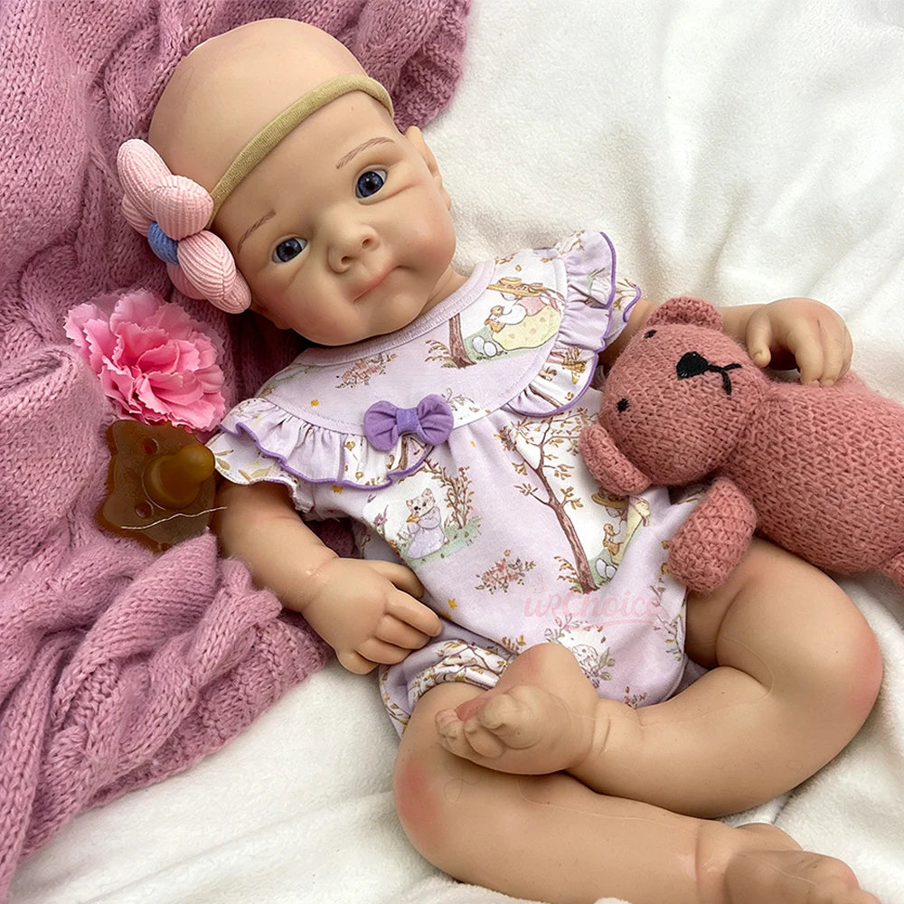 20Inch Open Mouth Bettie Full Soft Silicone Reborn Baby Girl 3D Skin Lifelike Details Doll Emotional Support for Dementia