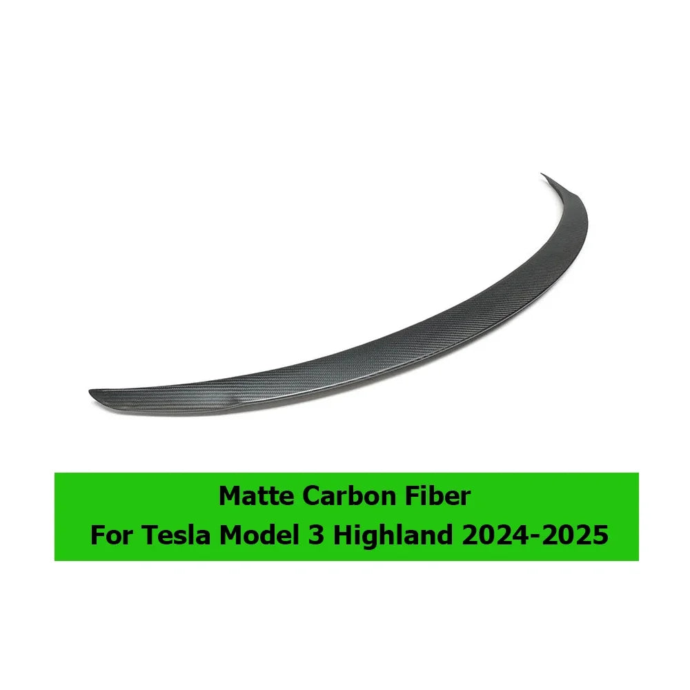 Spoiler For Tesla Model Y 2025 Juniper 2024 Model 3 Highland Real Carbon Fiber Rear Spoiler Trunk Wing Auto Exterior Accessories