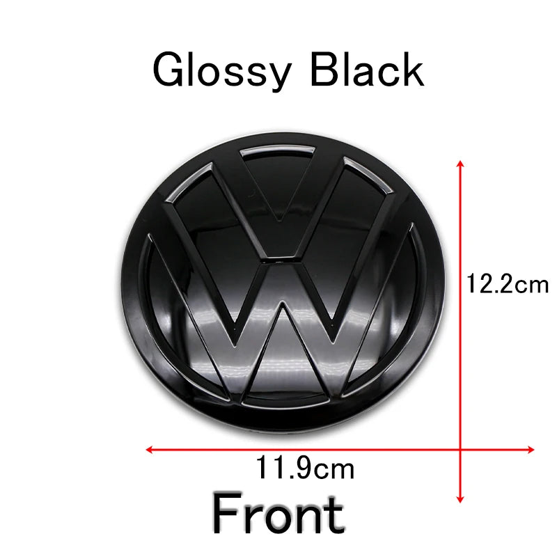 1Pc For Volkswagen Polo Car Emblem Logo With VW Polo 2014 2015 2016 2017 2018 Car Logo 122mm Front Bonnet Hood 110mm Rear Trunk