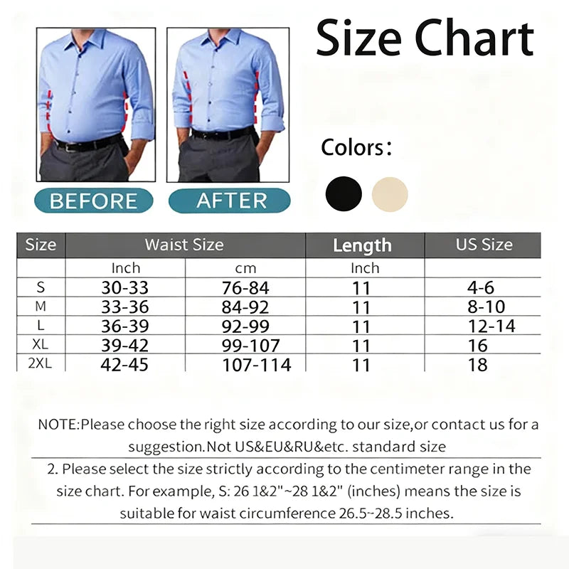 Men's High Stretch Ribbed Belt Shapewear Waist Trainer Tummy Control 6-Cartilage Back Support Fajas Breathable Comprssion Corset
