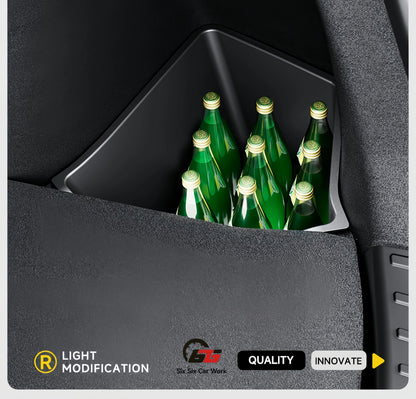4PCS Trunk Organizer for Tesla Model YL Launch Refresh 2026 Rear Trunk Storage Bins Side Box Organiser TPE Accessories