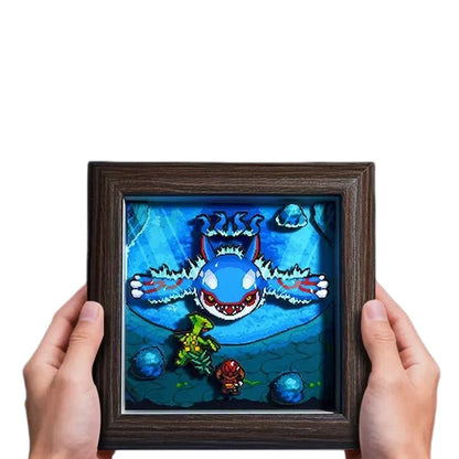 Anime Gyarados 3D Art Painting Cartoon Bulbasaur Figure Collect Picture Handmade Desktop Decora Fans Gift