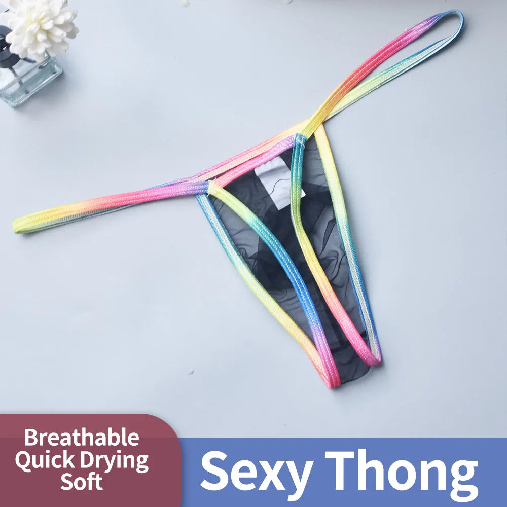 Men's Mesh Thong  Breathable Quick Dry Soft Underwear, Lightweight Comfortable Loungewear for Daily Casual Relaxation