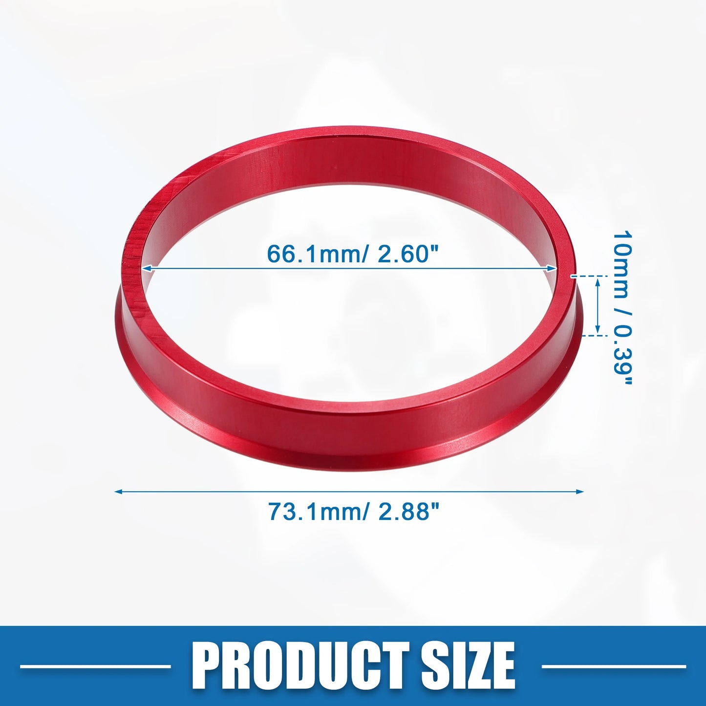 UXCELL 4pcs OD 72.6mm 73.1mm to ID 57.1mm 60.1mm 67.1mm 65.1mm Car Tire Centering Hub Centric Rings Wheel Bore Center Red