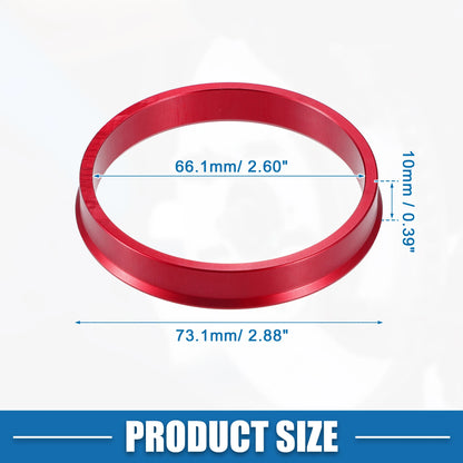UXCELL 4pcs OD 72.6mm 73.1mm to ID 57.1mm 60.1mm 67.1mm 65.1mm Car Tire Centering Hub Centric Rings Wheel Bore Center Red