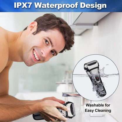Pop-Up Trimmer Electric Shaver Stainless Steel Shaving Machine Men's 3D Triple Floating Blade Razor Shaver Barber Trimmer FK-605