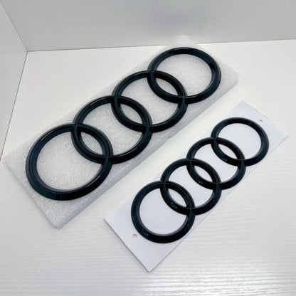 6/5Pcs 4Ring ABS Car Hood Front Grill Rear Trunk Emblem Stickers For Audi A3 A4 A5 A6 A7 Q2 Q3 Q5 Q8 S3 S4 S5 S6 RS3 RS4 RS5 RS6