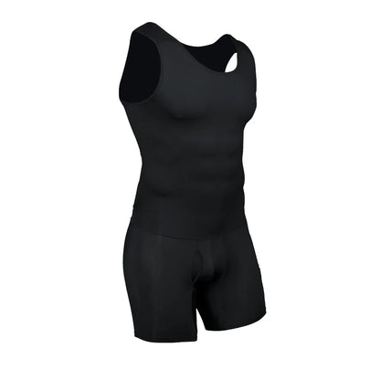 Men's Shapewear Bodysuit Tummy Control Slimming Shirt, Breathable Comfort with Back Opening for Easy Wear, Workout Body Shaper