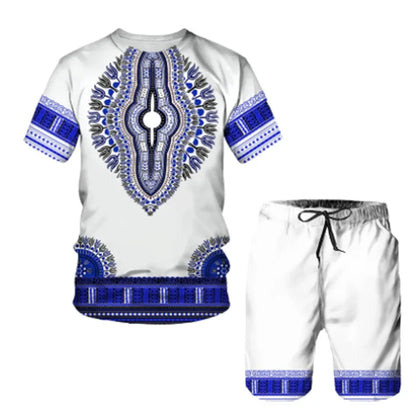 Thai Shirt African Drum Performance Clothes Men's Ethnic Fashion Thin Polyester Casual Wear for Drumming Events